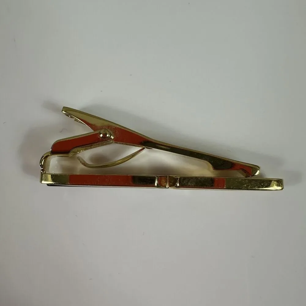 Valentino Garavani Cufflinks Tie Bar Set Mens Gold Mother Of Pearl Shell Logo